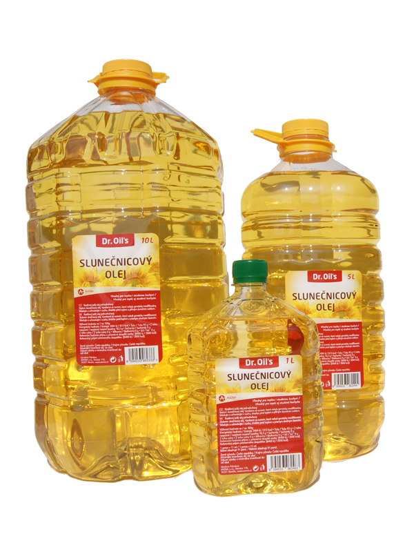 Slnečnicový olej - dostupné balenia
